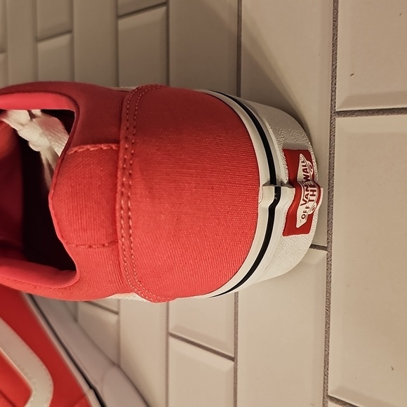 Womens Vans Pink and White Low-Top Sneakers - Picture 5 of 8